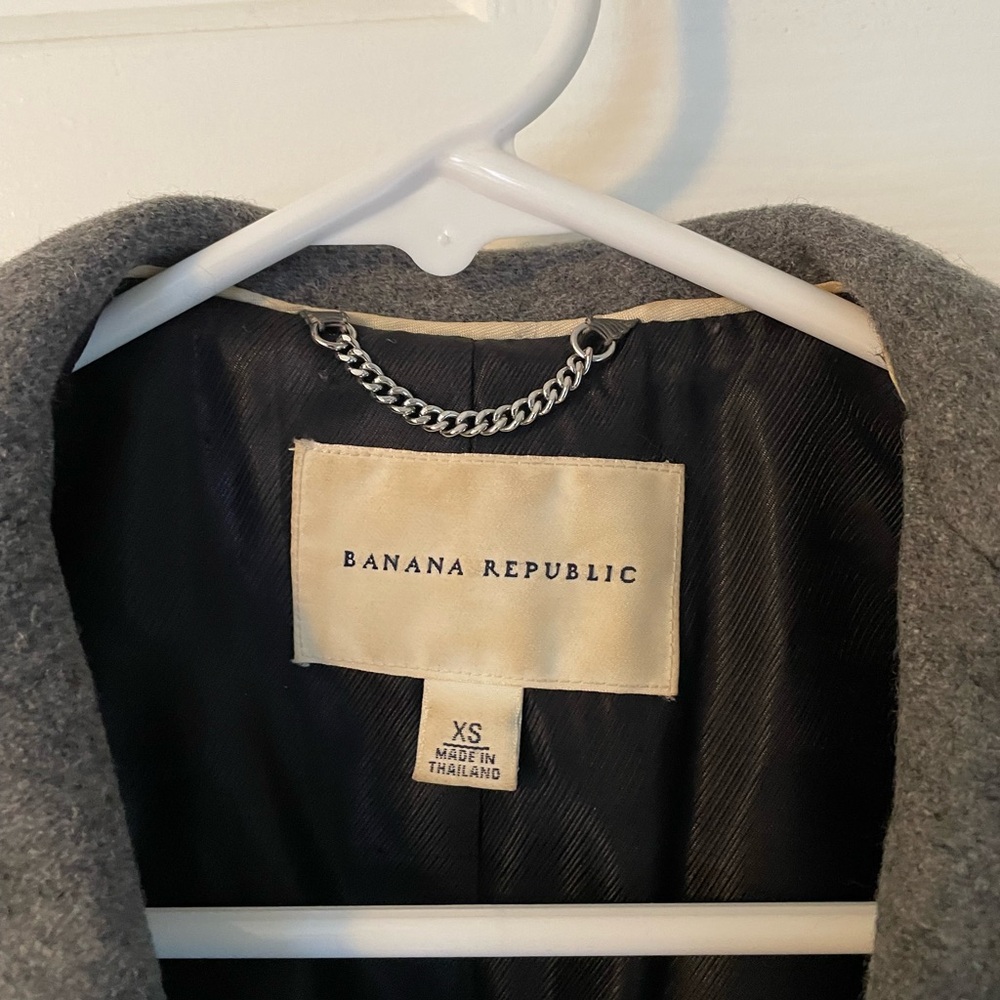 Grey Wool Button Down Jacket With Belt - image 5